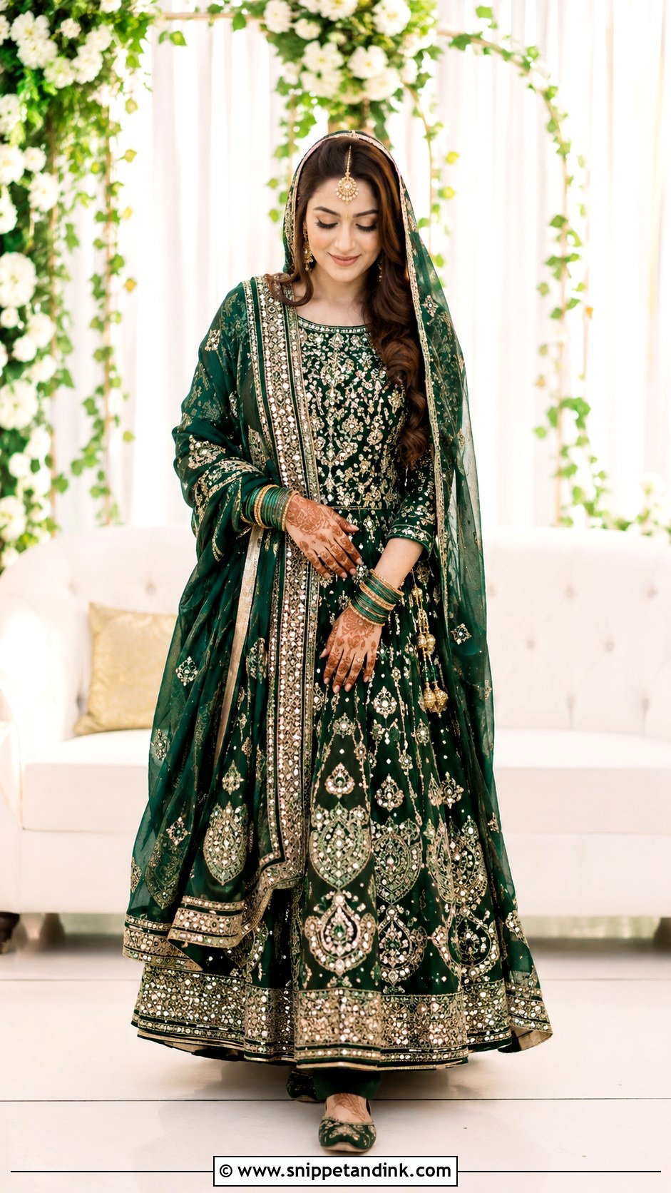 Green Afghani Wedding Dress For Henna Night - Snippet and Ink - 20 Afghani Wedding Dress Ideas