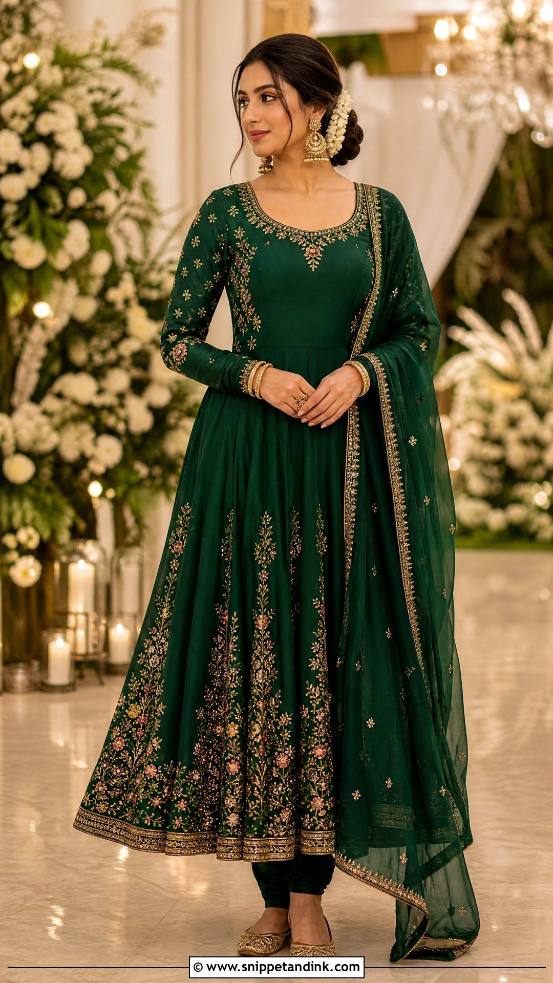Green Anarkali Mehendi Outfit - Snippet and Ink - 25 Mehendi Night Outfit Ideas