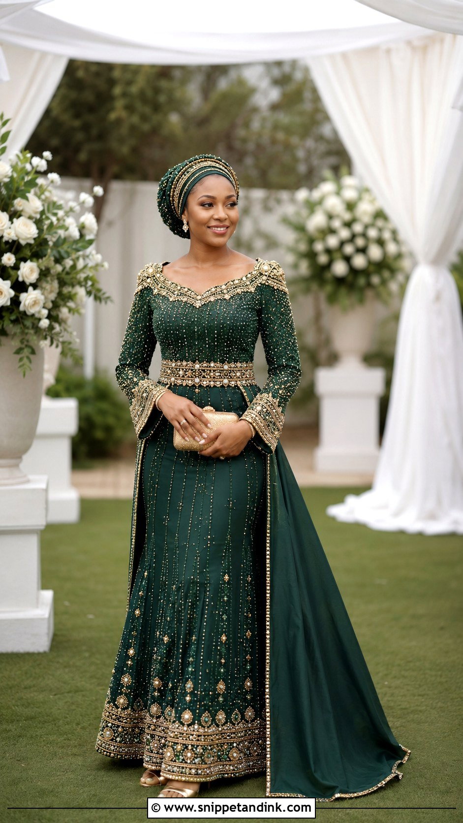 Green And Gold Swati Wedding Dress - Snippet and Ink - 20 Swati Wedding Dresses