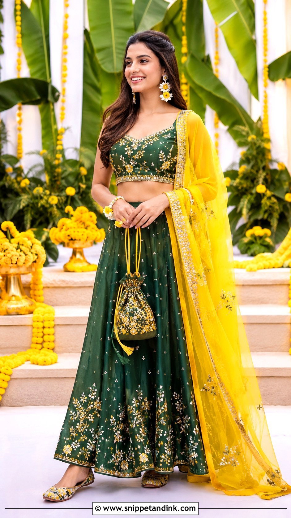 Green And Yellow Outfit For Haldi - Snippet and Ink - 25 Indian Haldi Outfit Ideas