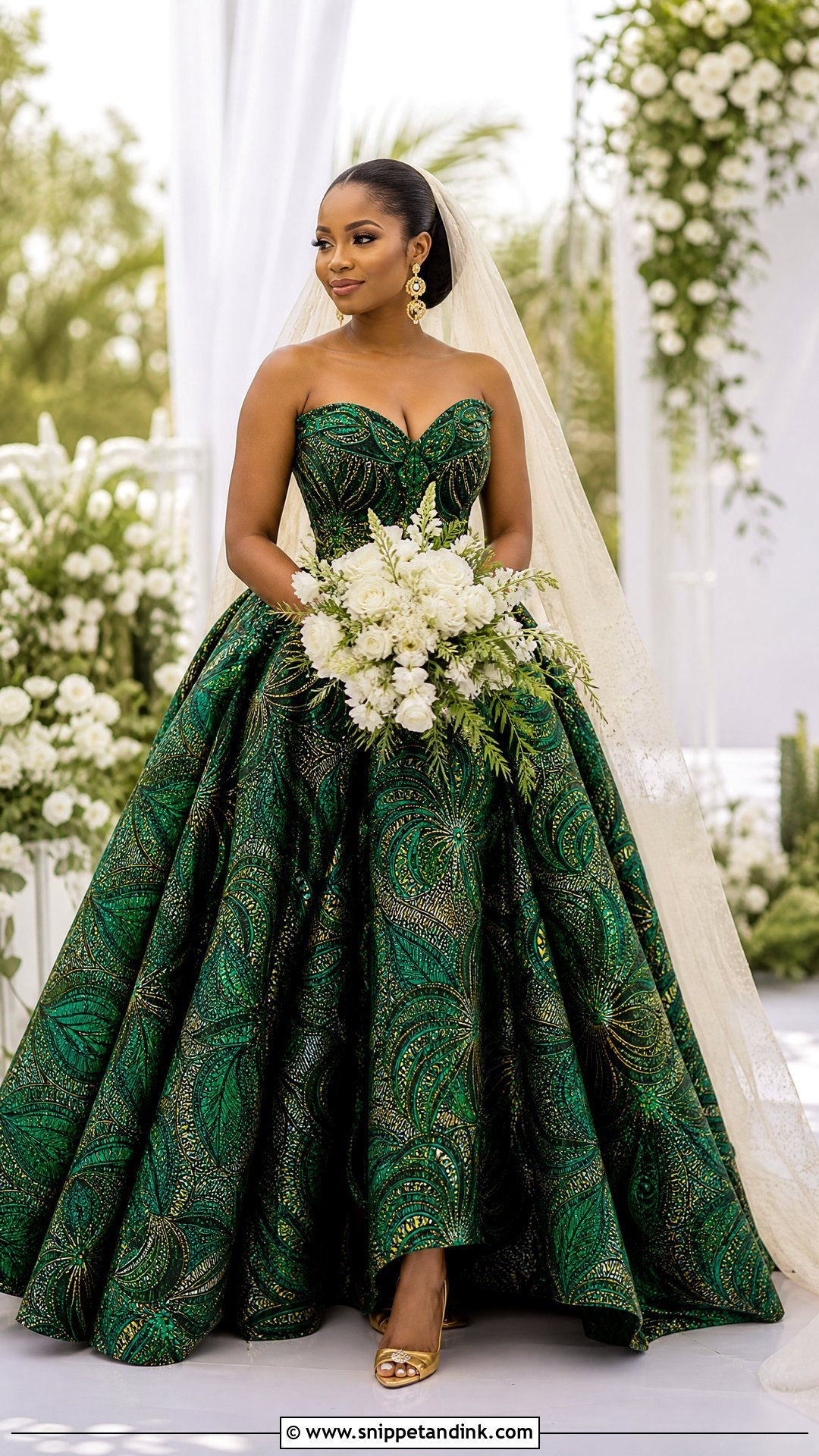 Green Ankara Bridal Dress - Snippet and Ink - 25 Ankara Bridal Dress Styles