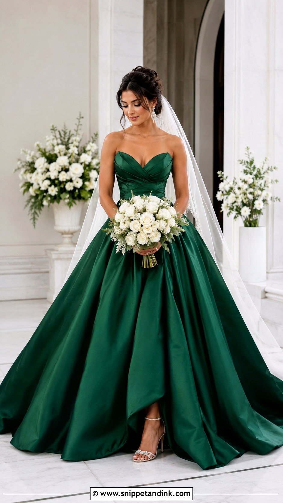 Green Ball Gown Wedding Dress - Snippet and Ink - 25 Green Wedding Dresses
