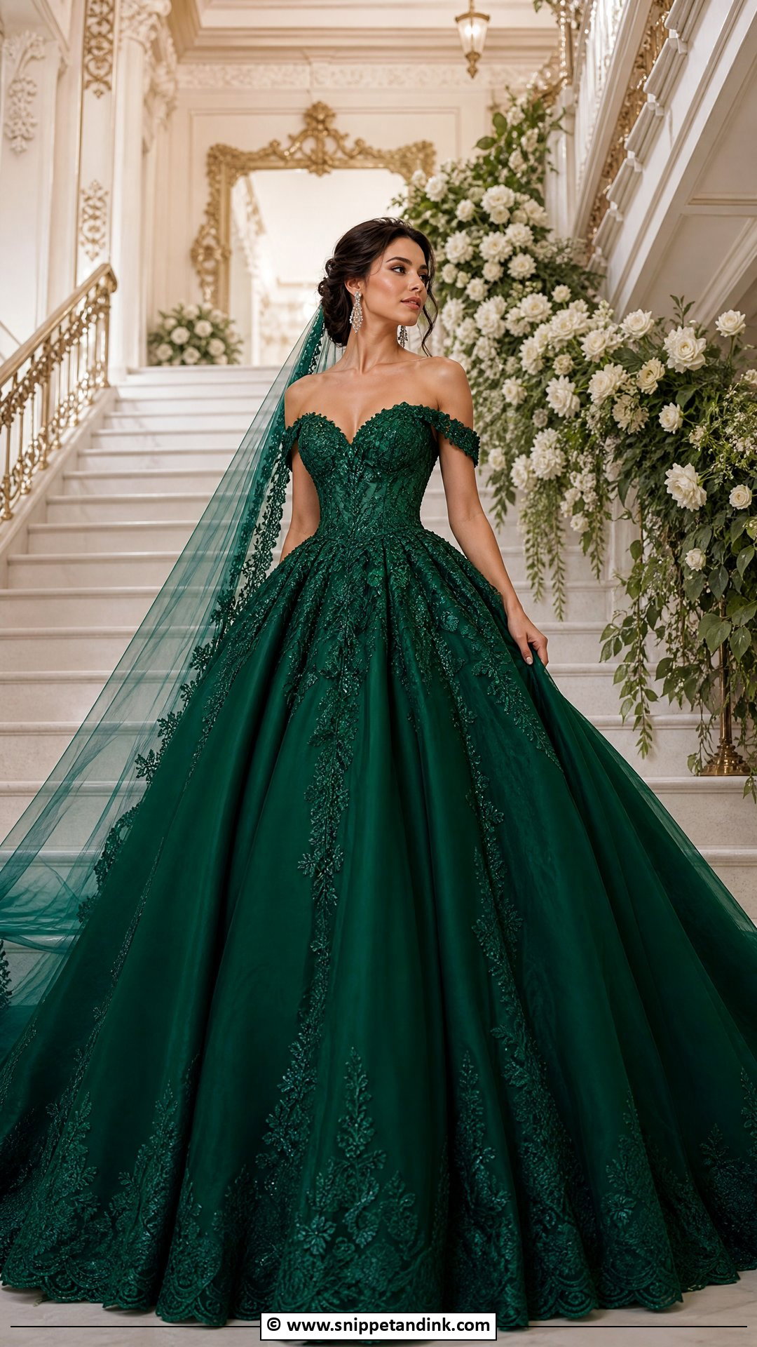 Green Ball Gown Wedding Dress - Snippet and Ink - 35 Green Wedding Dress Ideas