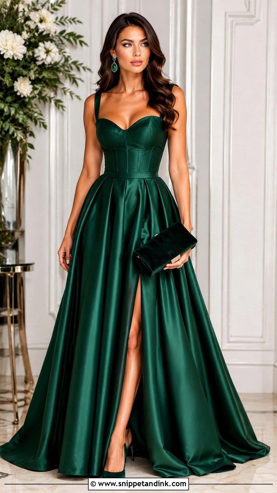 Green Ball Gown With Matching Accessories - Snippet and Ink - 20 Green Ball Gown Dress Ideas