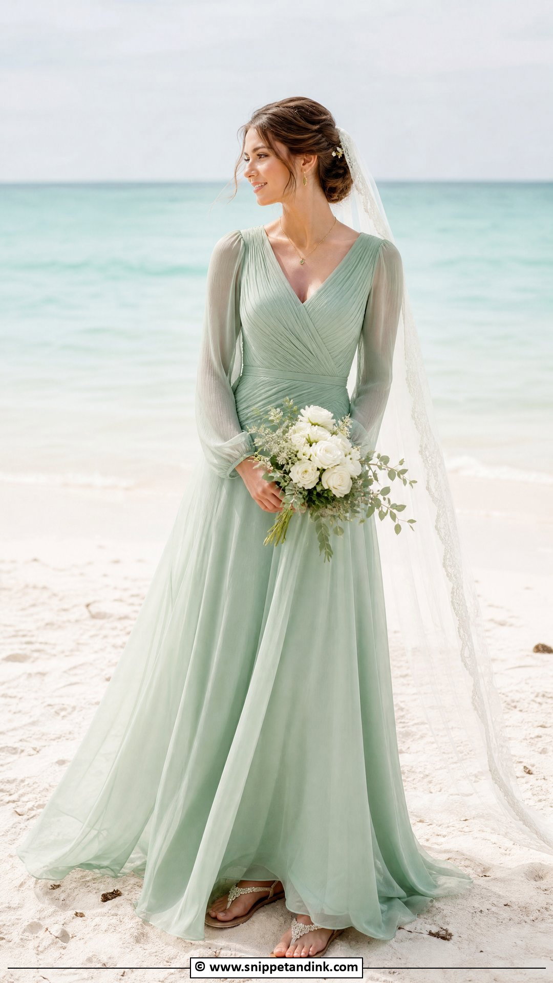 Green Beach Wedding Dress - Snippet and Ink - 35 Green Wedding Dress Ideas