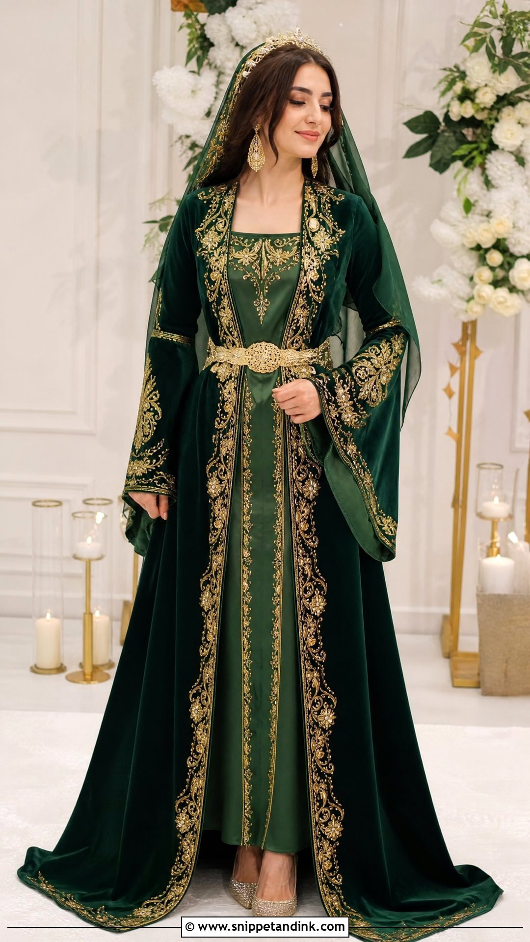 Green Bindall Turkish Bridal Dress - Snippet and Ink - 25 Turkish Bridal Dresses