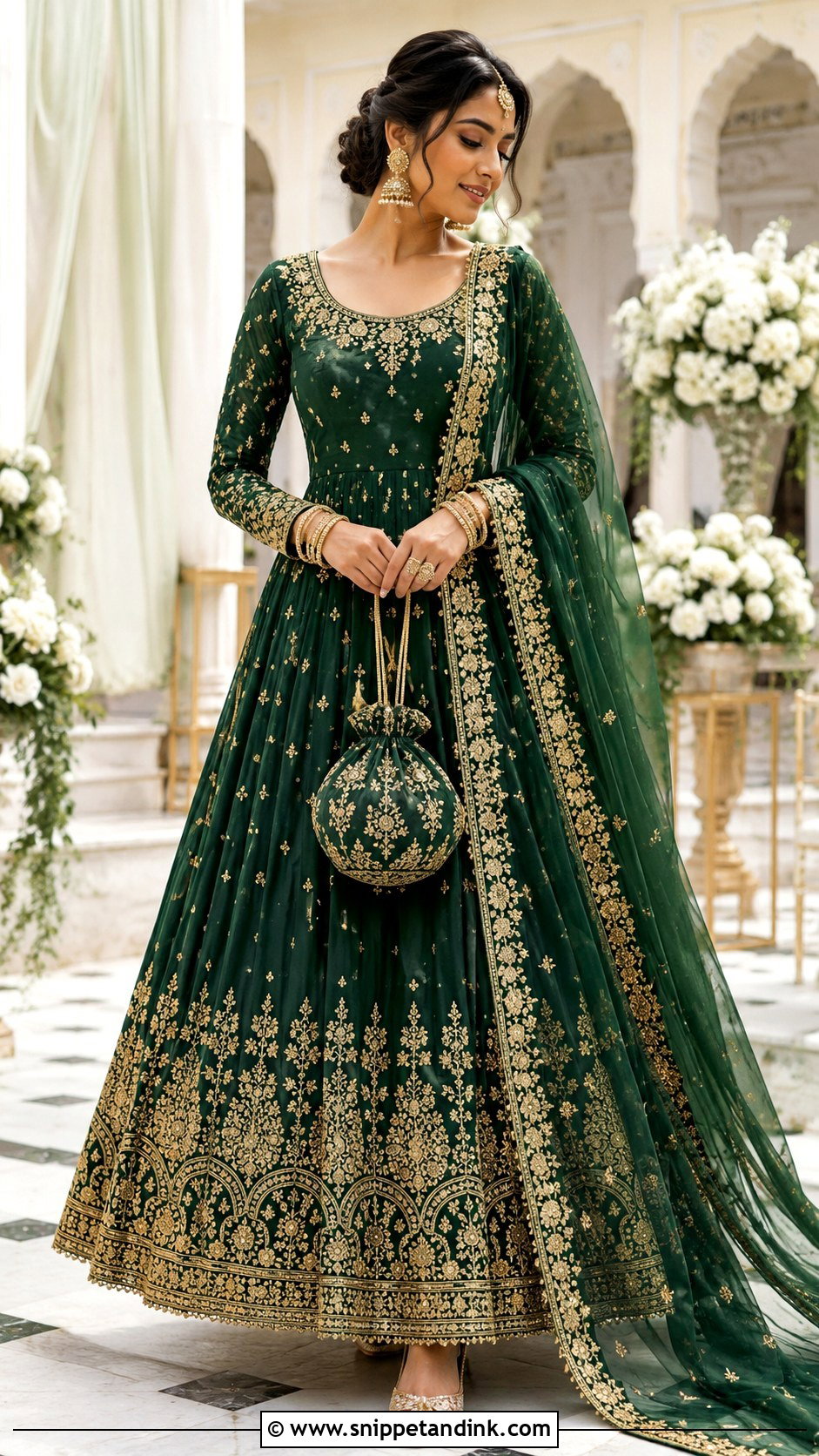 Green Bridal Anarkali - Snippet and Ink - 25 Bridal Anarkali Ideas