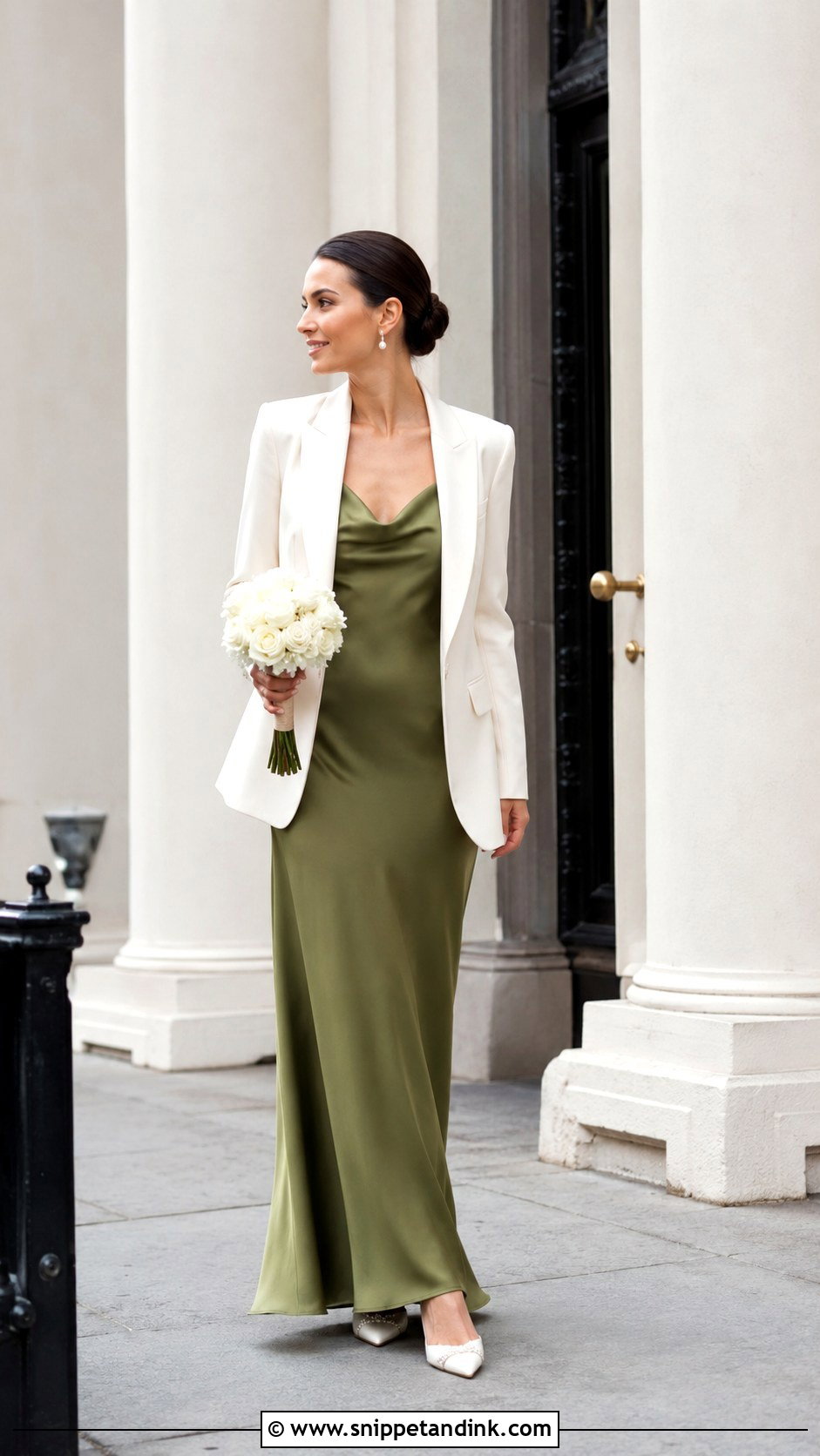 Green Bridal Dress With Blazer Layer - Snippet and Ink - 25 Green Bridal Dress Ideas