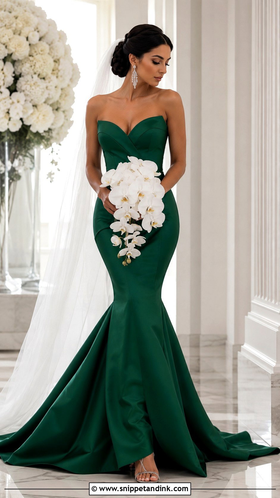Green Bridal Dress With Mermaid Silhouette - Snippet and Ink - 25 Green Bridal Dress Ideas