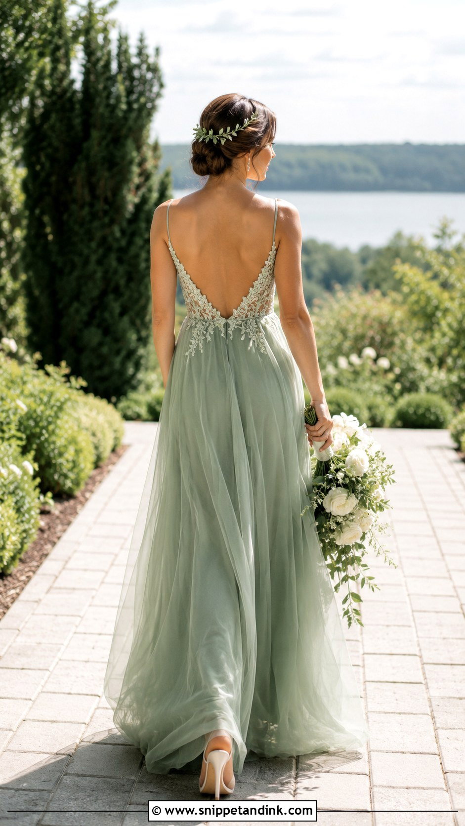 Green Bridal Dress With Open Back - Snippet and Ink - 25 Green Bridal Dress Ideas