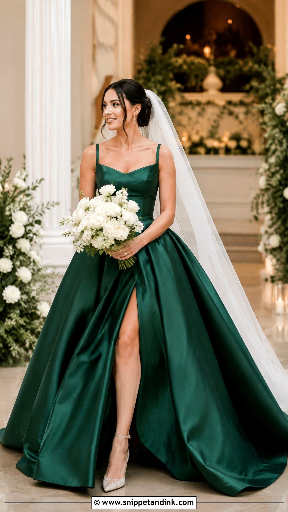 Green Bridal Dress With Train - Snippet and Ink - 25 Green Bridal Dress Ideas