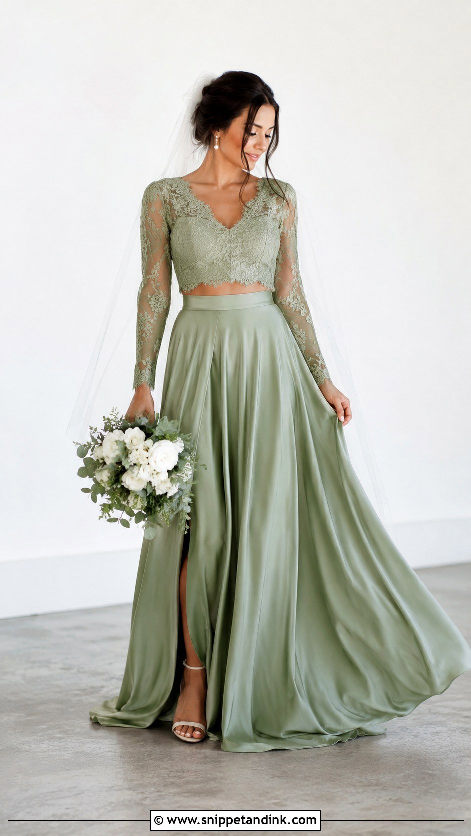 Green Bridal Dress With Two Piece Set - Snippet and Ink - 25 Green Bridal Dress Ideas