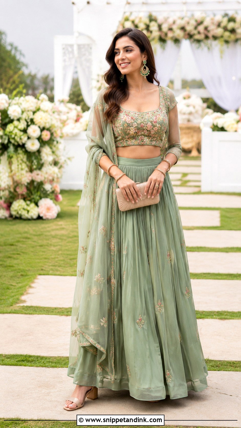 Green Bridesmaid Lehenga Outfit - Snippet and Ink - 25 New Indian Wedding Dress Ideas