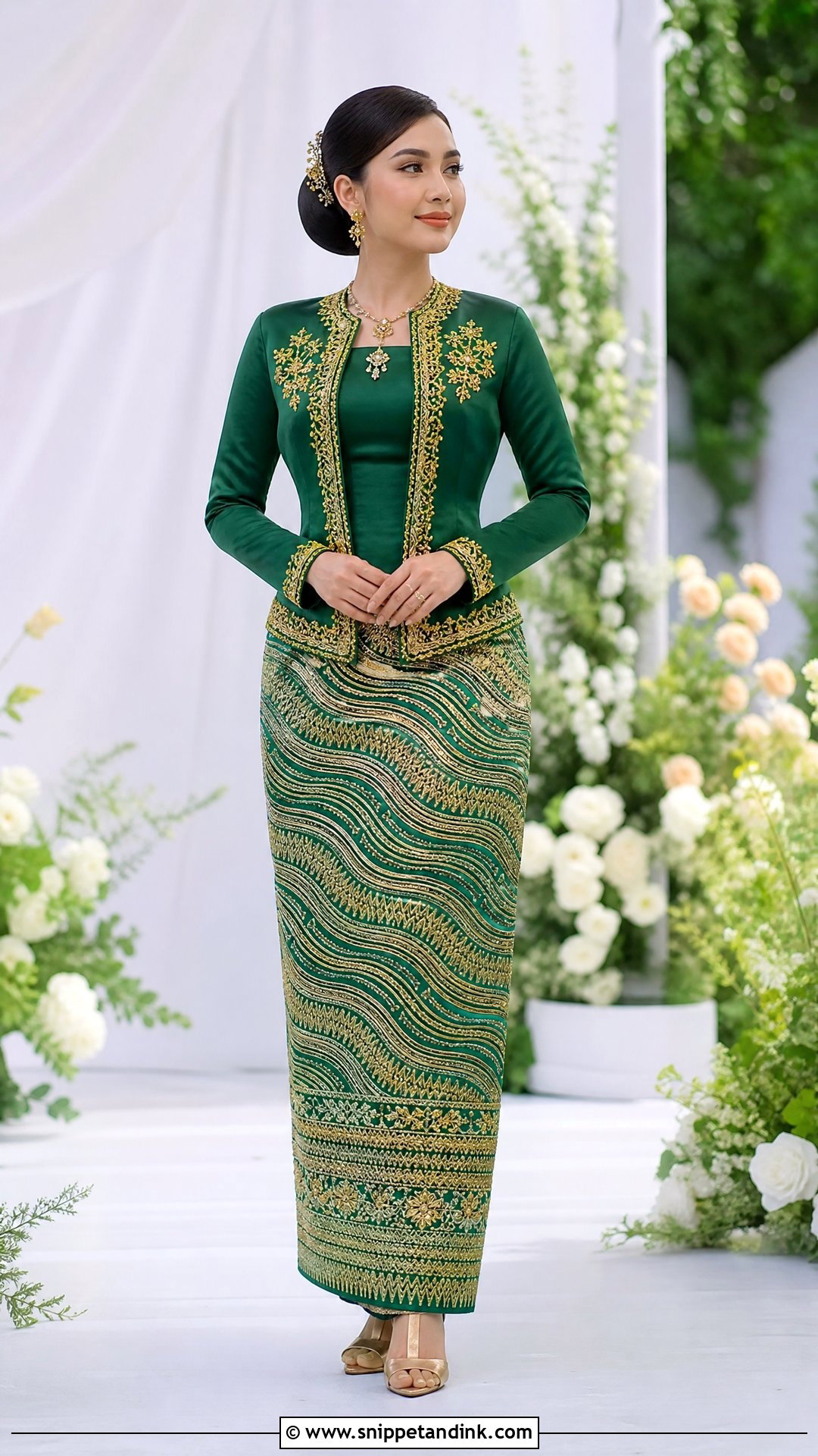 Green Burmese Wedding Dress - Snippet and Ink - 25 Burmese Wedding Dress Ideas