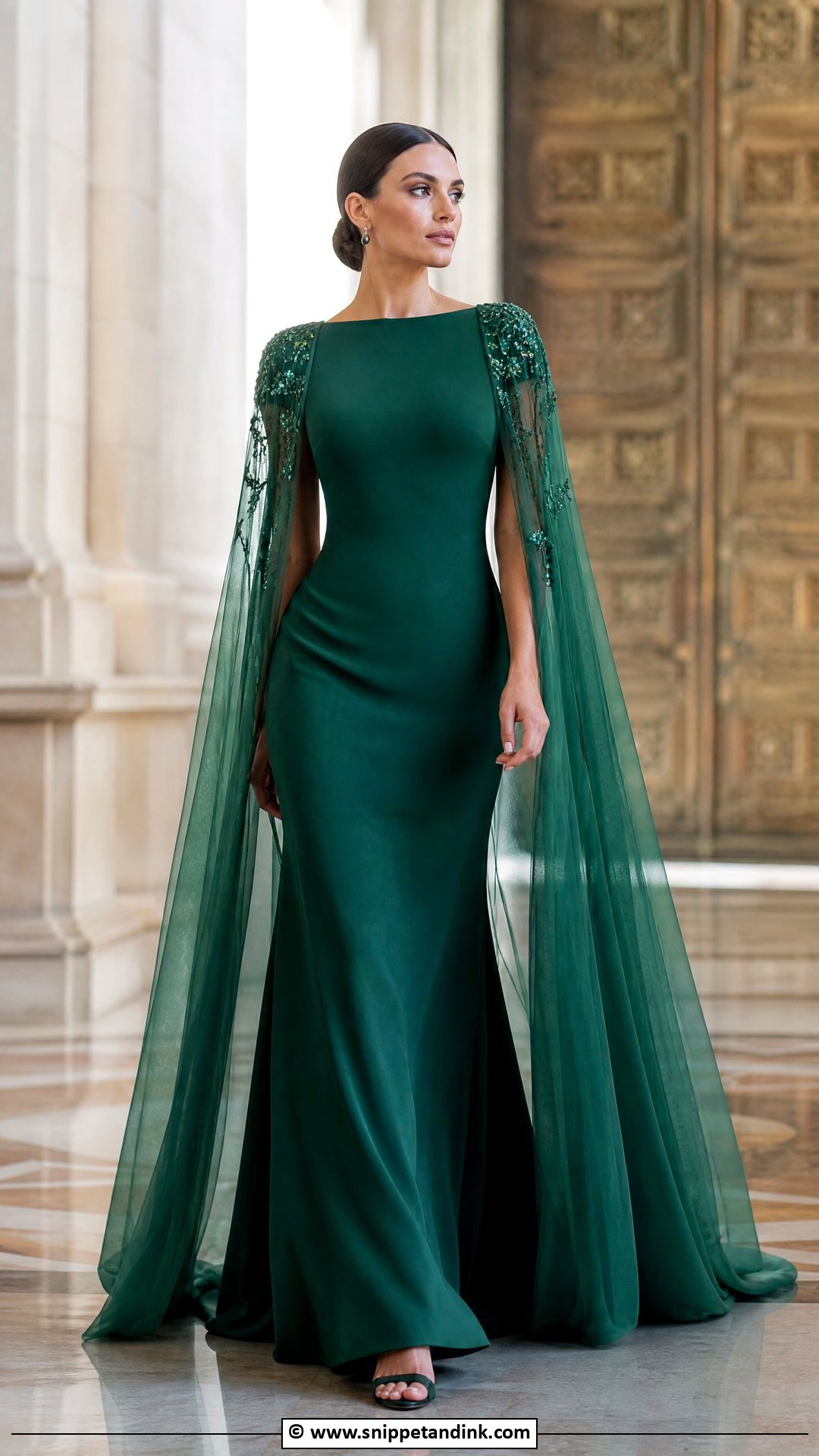 Green Cape Wedding Dress - Snippet and Ink - 35 Green Wedding Dress Ideas
