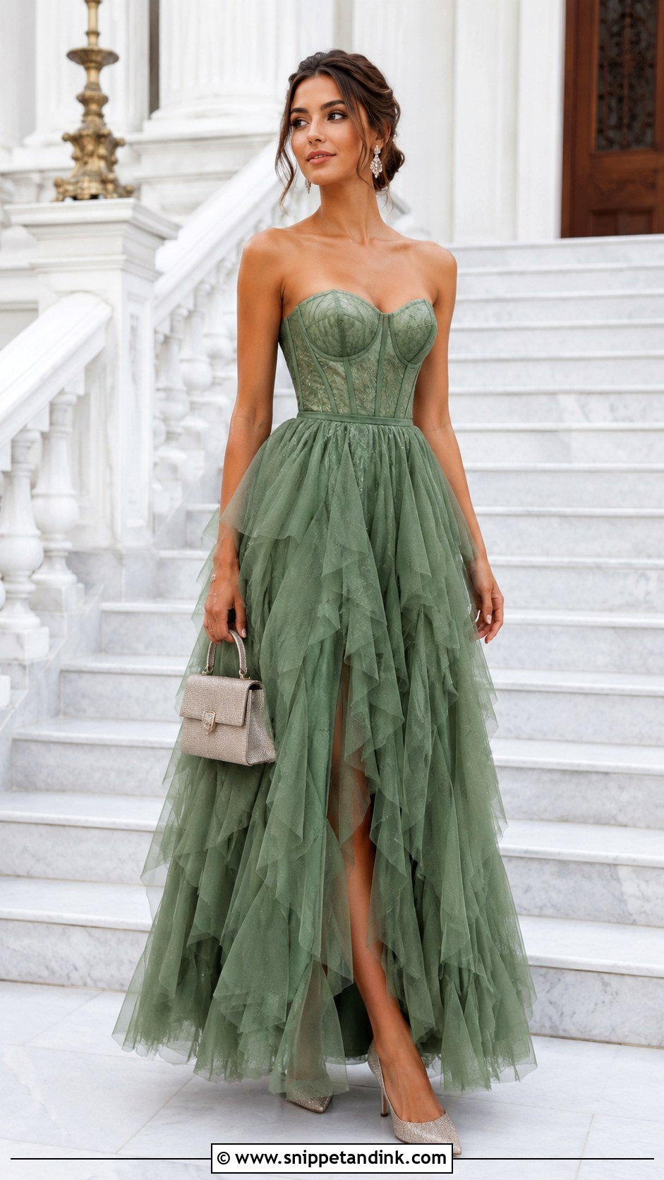 Green Corset Princess Gown - Snippet and Ink - 20 Green Princess Gown Ideas