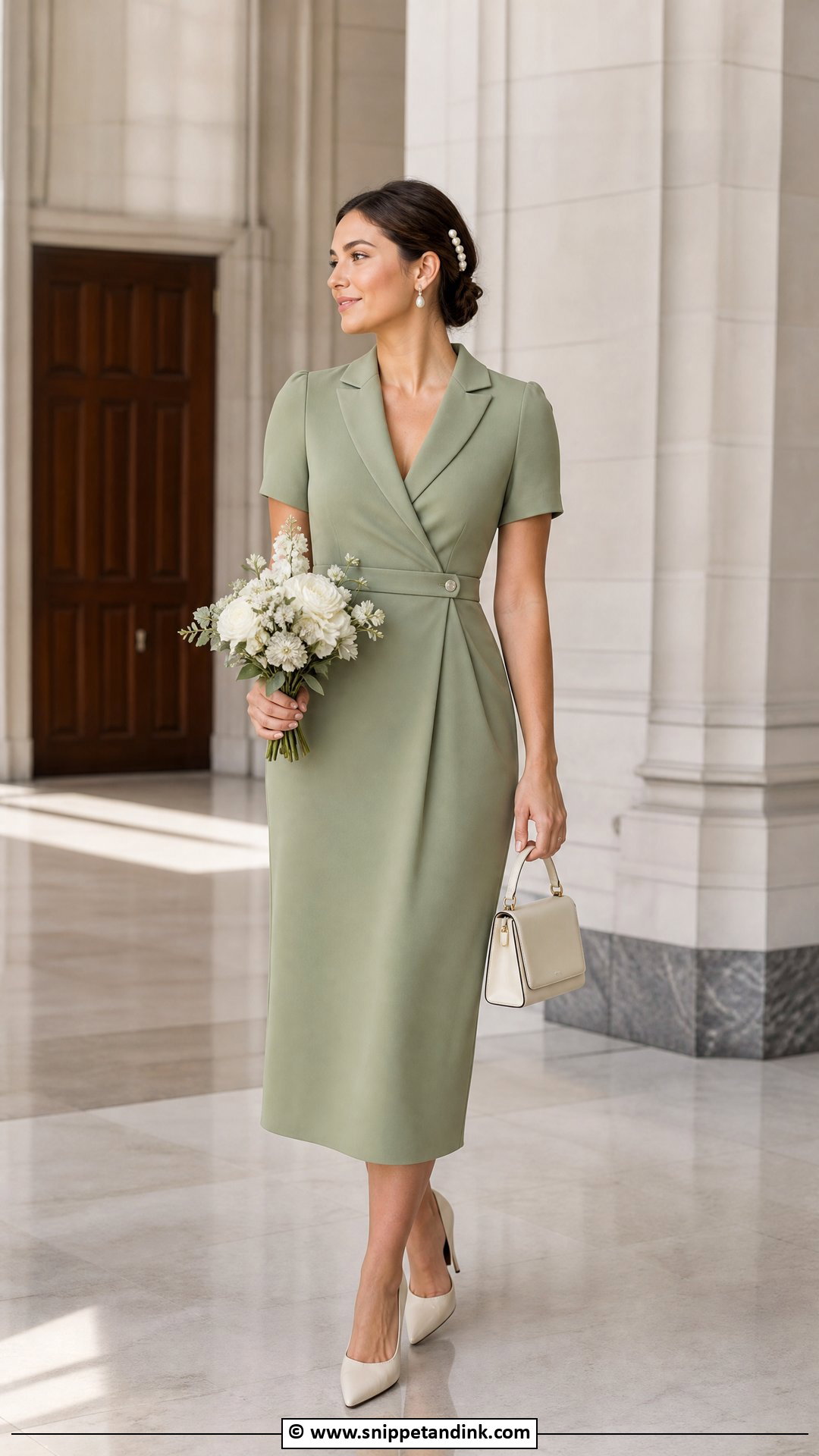 Green Courthouse Wedding Dress - Snippet and Ink - 35 Green Wedding Dress Ideas
