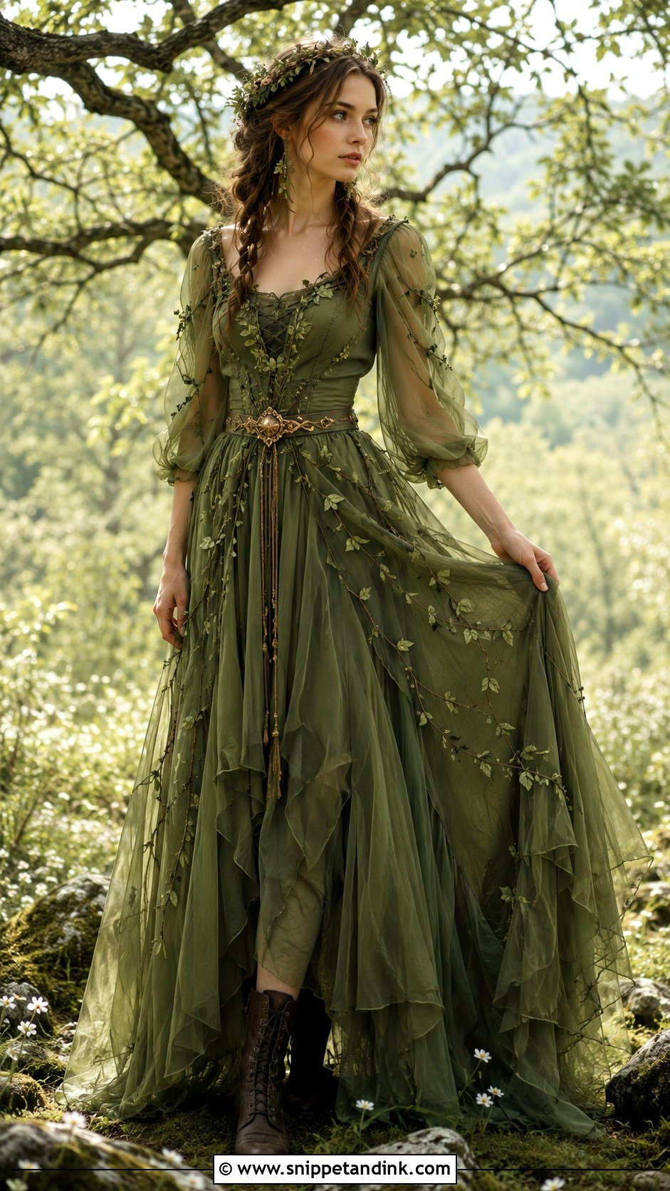 Green Enchanted Forest Dress - Snippet and Ink - 20 Enchanted Dress Fairytale Ideas