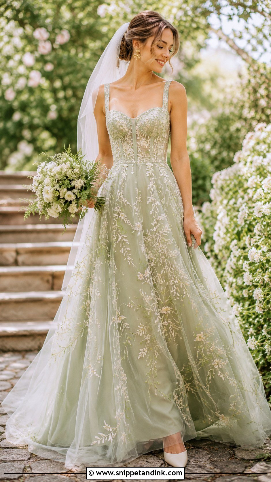 Green Fairy Wedding Gown - Snippet and Ink - 20 Fairy Wedding Gown Ideas