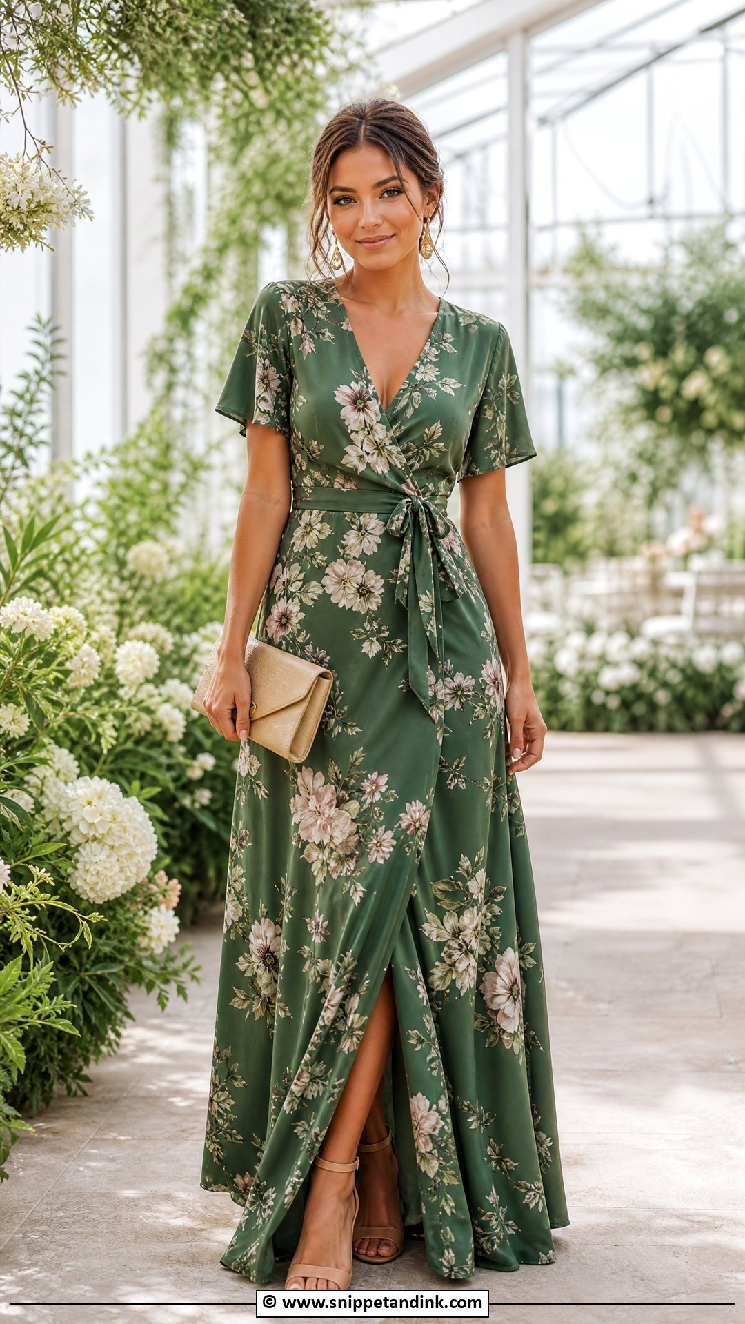 Green Floral Bridesmaid Dress - Snippet and Ink - 35 27 Dresses