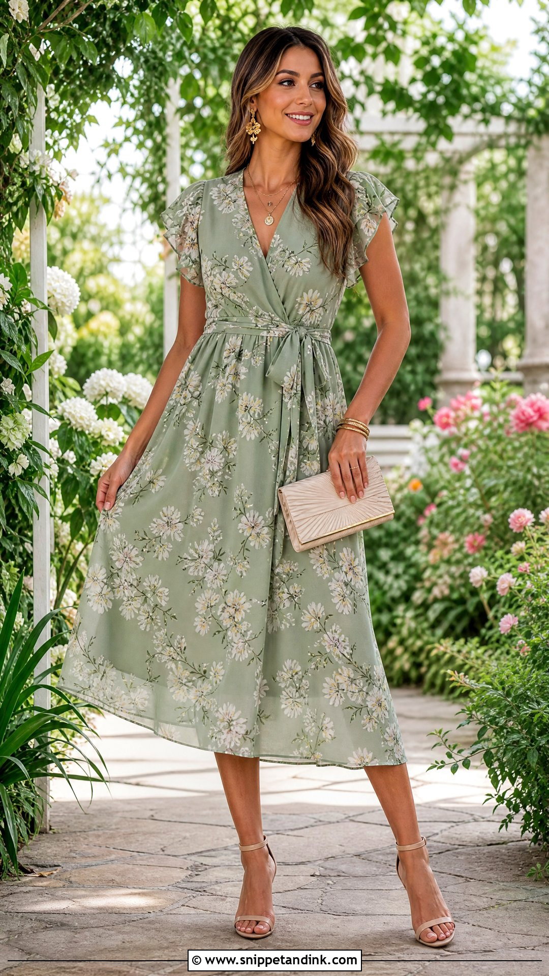 Green Floral Garden Party Wedding Dress - Snippet and Ink - 25 Garden Party Wedding Dress Ideas