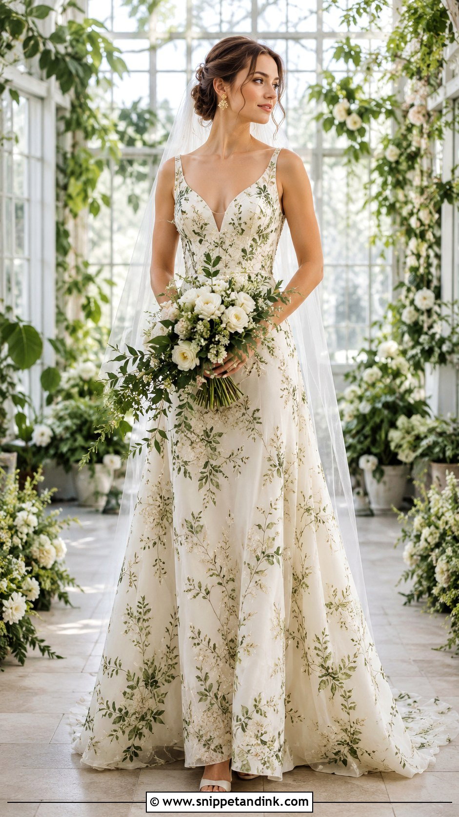 Green Floral Nature Wedding Dress - Snippet and Ink - 25 Nature Wedding Dress Ideas