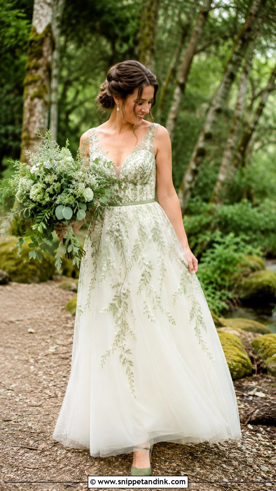 Green Floral Wedding Dress - Snippet and Ink - 25 Fairycore Wedding Dress Ideas
