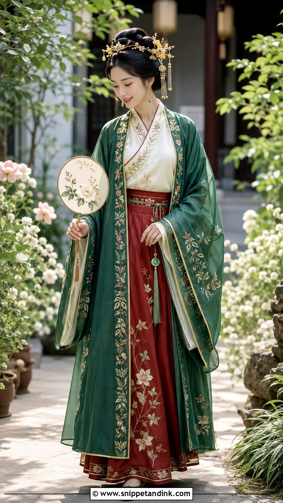 Green Garden Hanfu Wedding Dress - Snippet and Ink - 20 Hanfu Wedding Dress Ideas