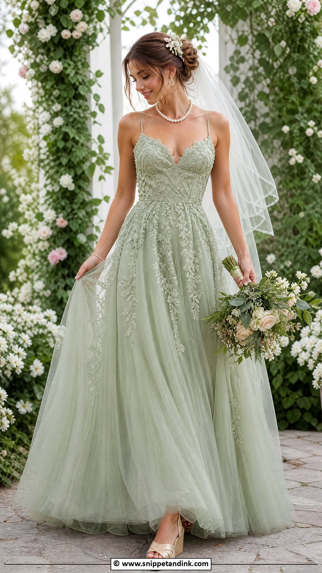 Green Garden Wedding Dress - Snippet and Ink - 35 Green Wedding Dress Ideas