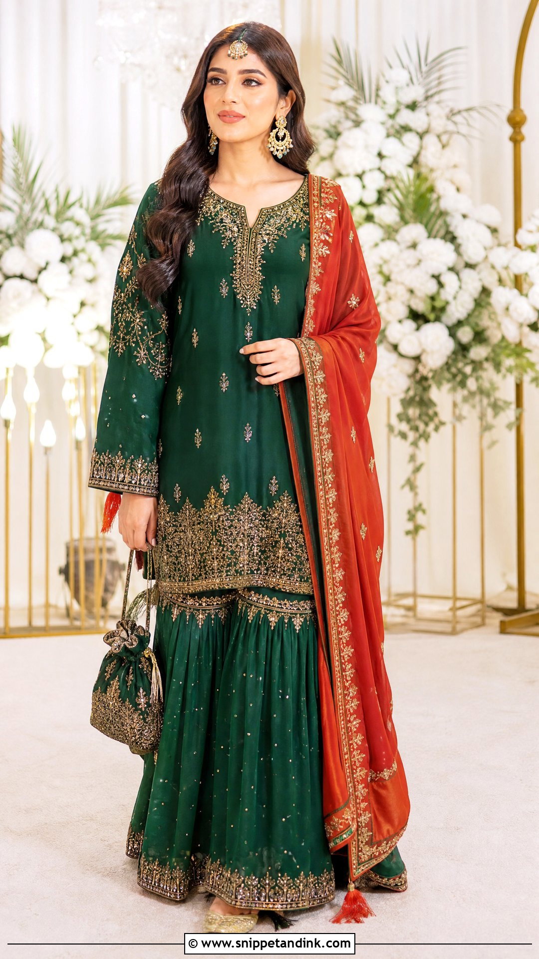 Green Gharara Jaago Outfit - Snippet and Ink - 25 Jaago Outfit Ideas