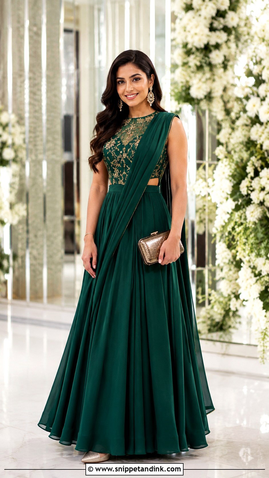 Green Indo Western Wedding Gown - Snippet and Ink - 20 Green Indian Wedding Dress Ideas