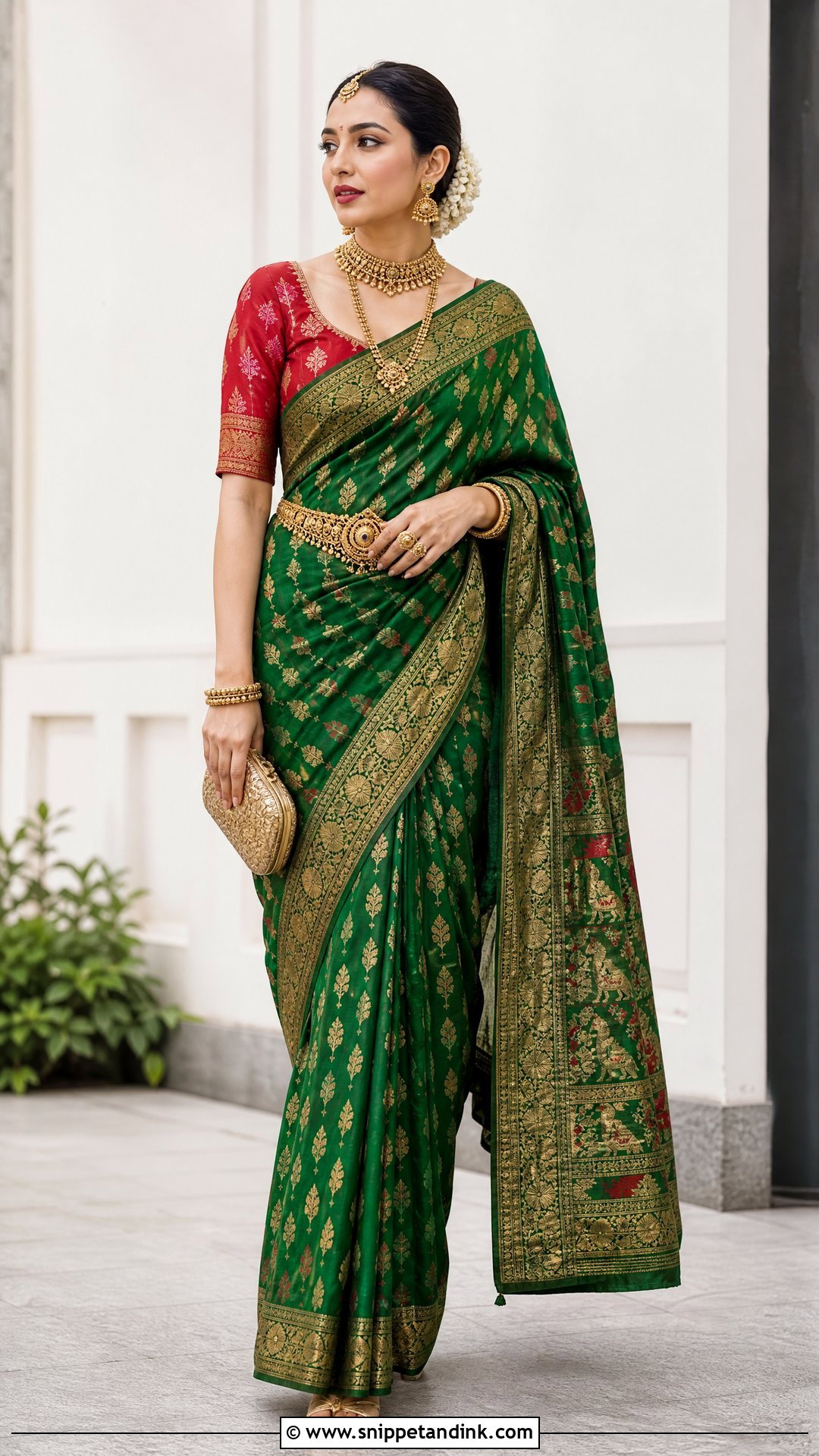 Green Jamdani Bride Saree - Snippet and Ink - 25 Jamdani Bride Ideas