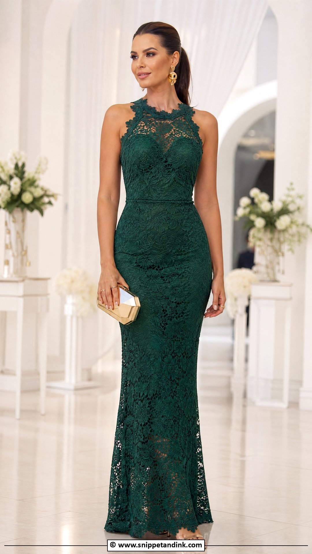 Green Lace Gown - Snippet and Ink - 35 Lace Gown Styles