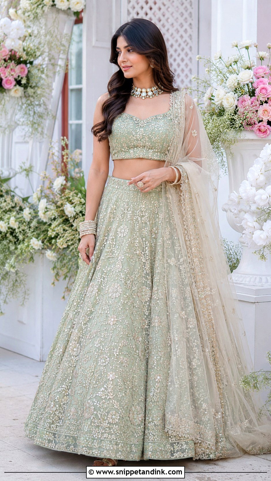 Green Lehenga For Roka Bride - Snippet and Ink - 25 Roka Dresses for Bride
