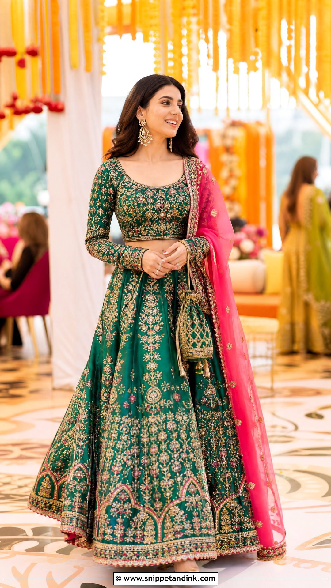 Green Lehenga Pakistani Wedding Outfit - Snippet and Ink - 20 Pakistani Wedding Outfit Ideas