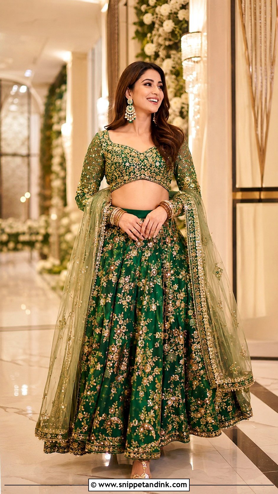 Green Lehenga Sangeet Outfit - Snippet and Ink - 25 Bridal Sangeet Outfits