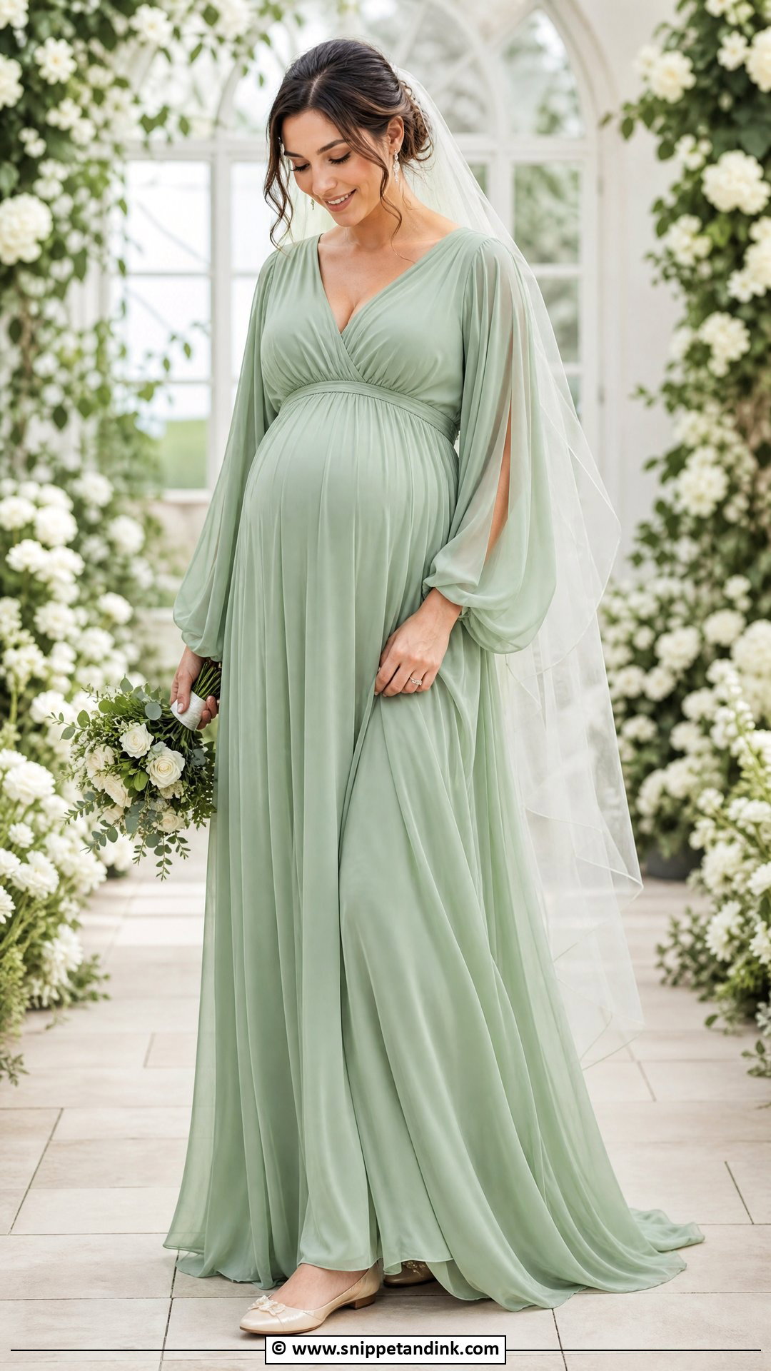 Green Maternity Wedding Dress - Snippet and Ink - 35 Green Wedding Dress Ideas