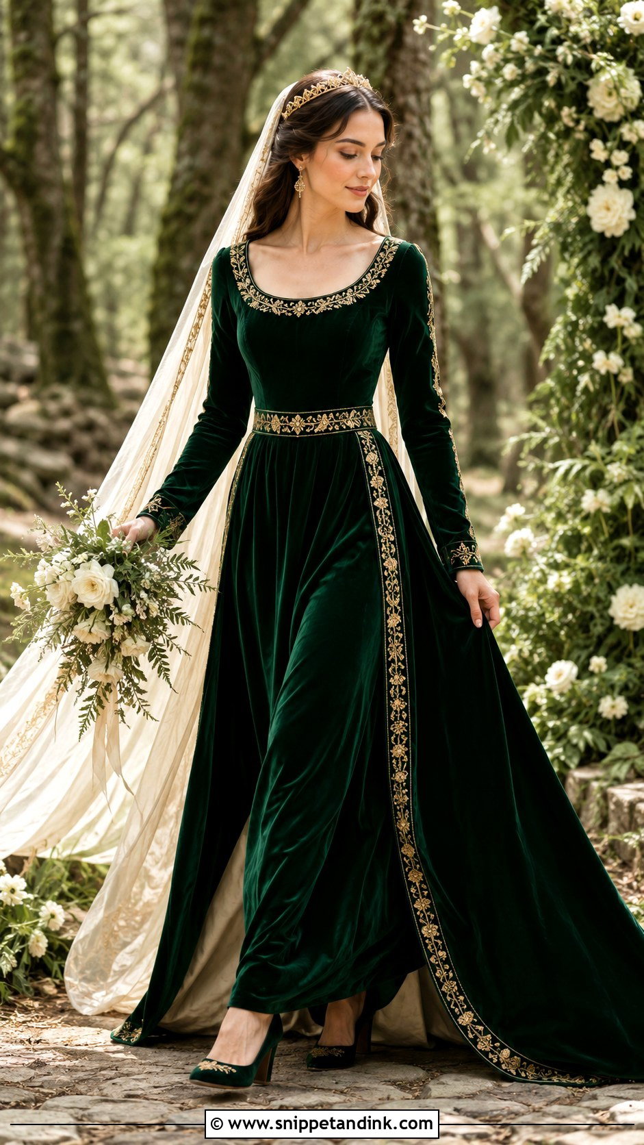 Green Medieval Wedding Dress - Snippet and Ink - 20 Medieval Wedding Dresses