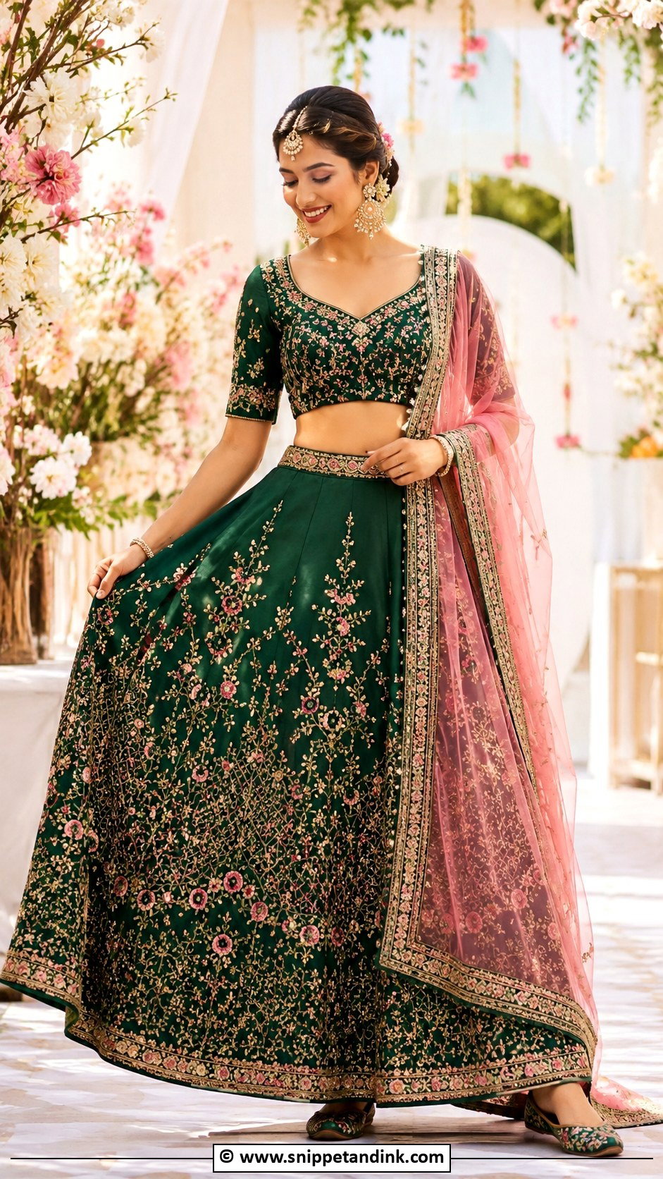 Green Mehandi Lehenga For Bride - Snippet and Ink - 30 Mehandi Outfits Brides
