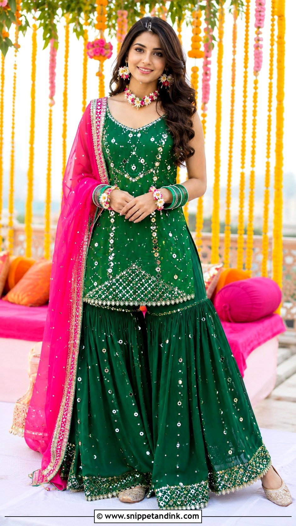 Green Mehendi Dress For Sister Wedding - Snippet and Ink - 30 Indian Sister Wedding Dress Ideas