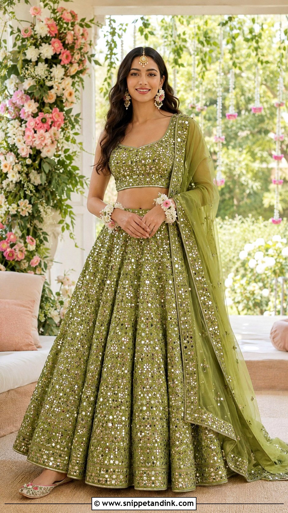 Green Mehendi Lehenga Outfit - Snippet and Ink - 20 Mehendi Dress Outfits Brides