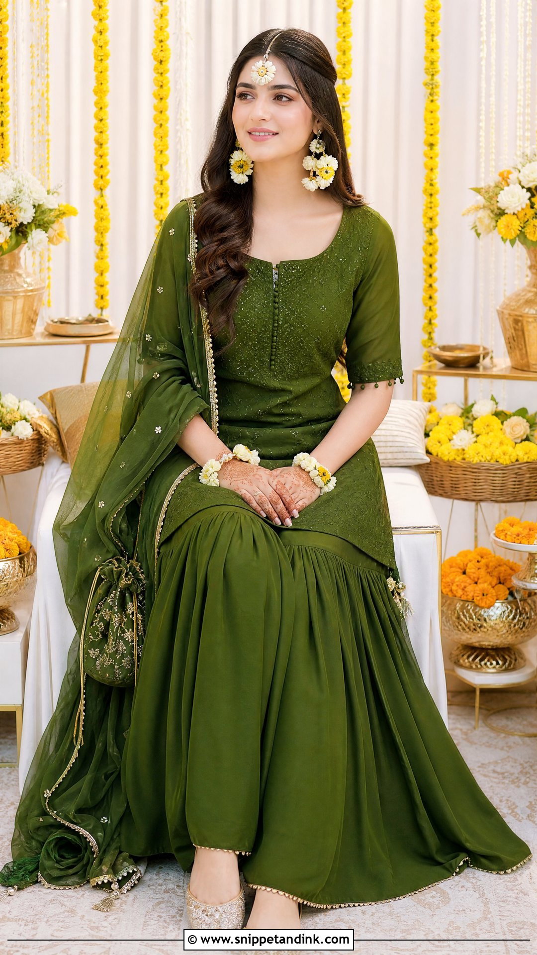 Green Mehendi Suit - Snippet and Ink - 20 Suit Ideas for Women Indian Wedding