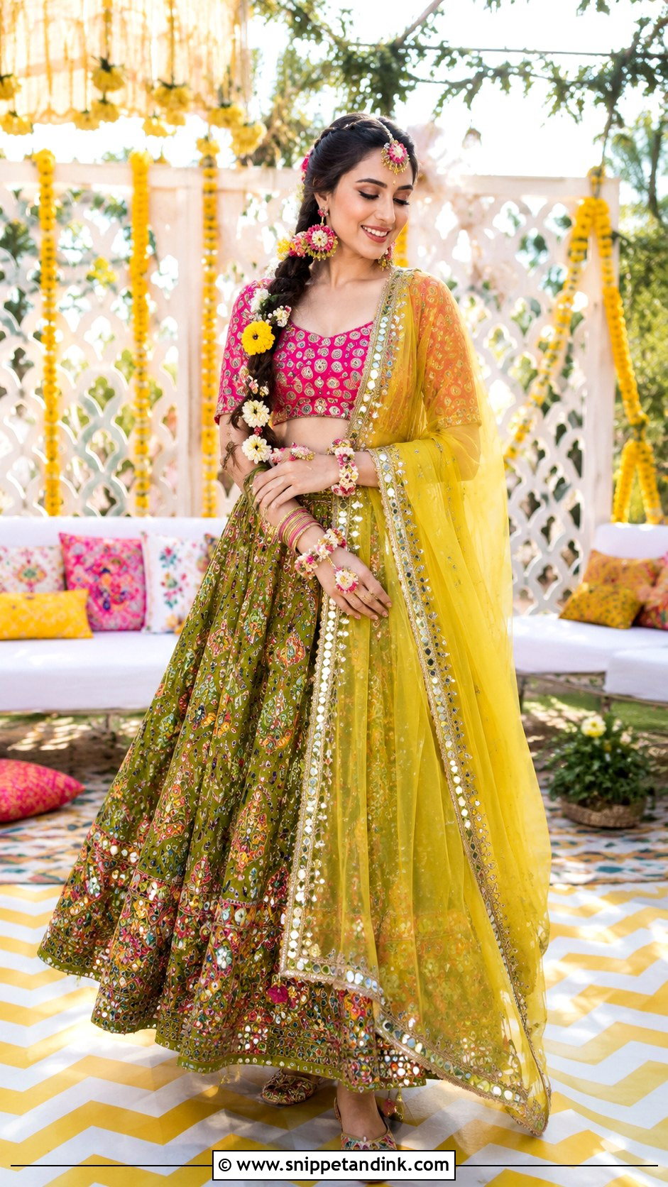 Green Mehndi Bridal Lehenga - Snippet and Ink - 20 Desi Bridal Dresses