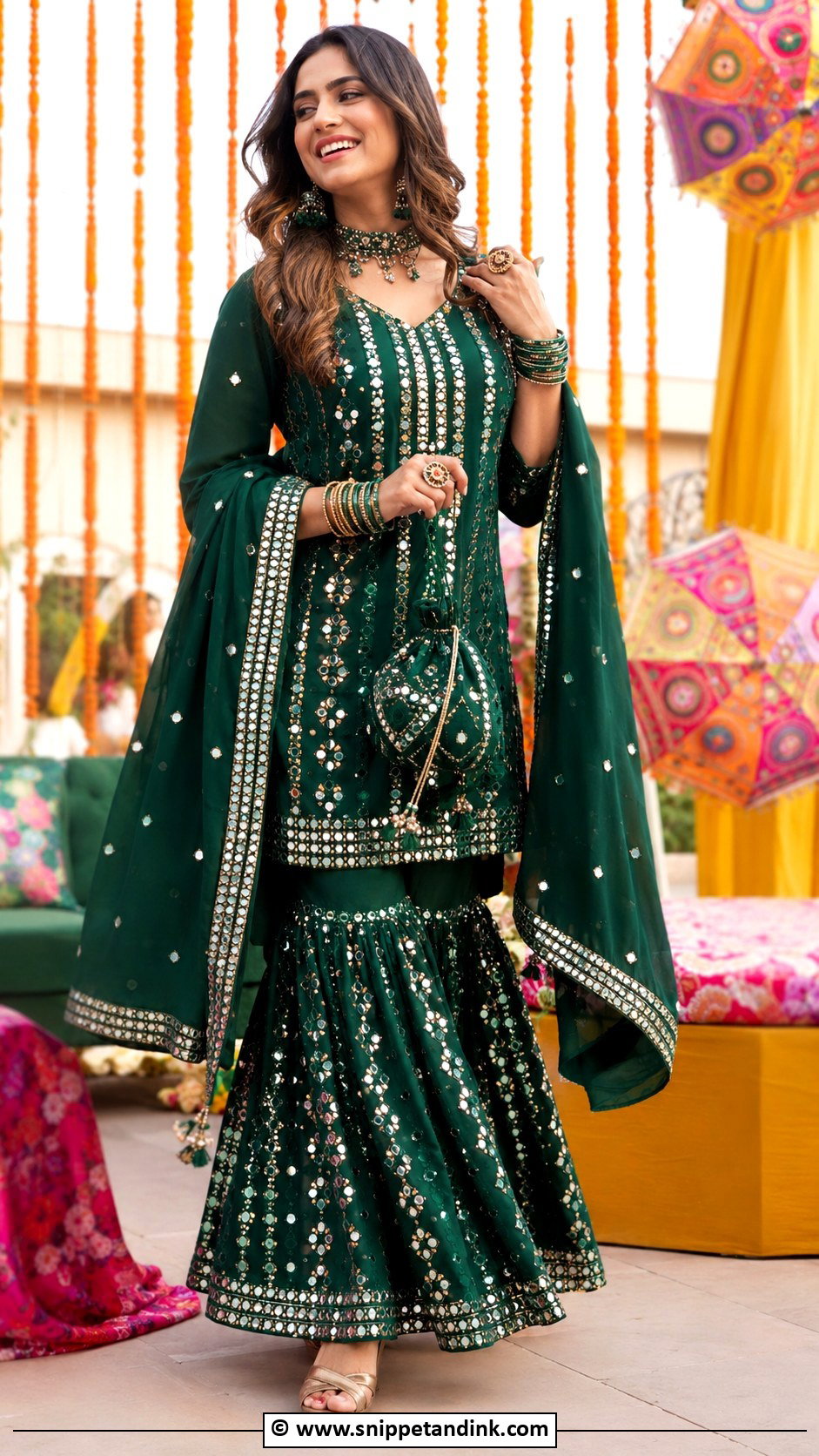 Green Mehndi Dress - Snippet and Ink - 30 Desi Wedding Dresses