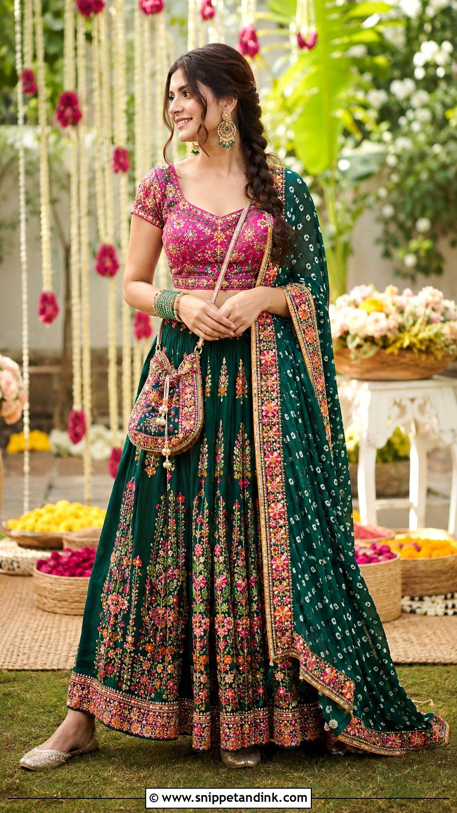 Green Mehndi Lengha - Snippet and Ink - 20 Beautiful Lengha Ideas