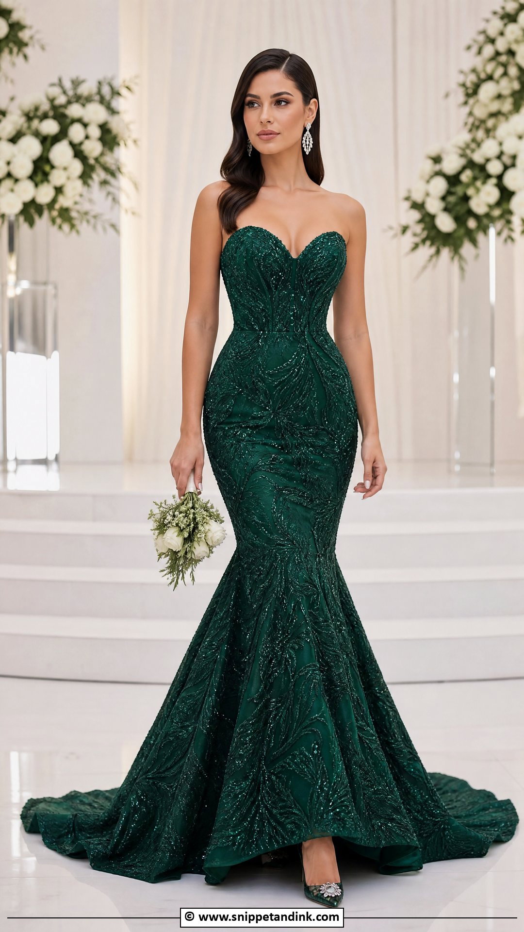 Green Mermaid Wedding Dress - Snippet and Ink - 35 Green Wedding Dress Ideas