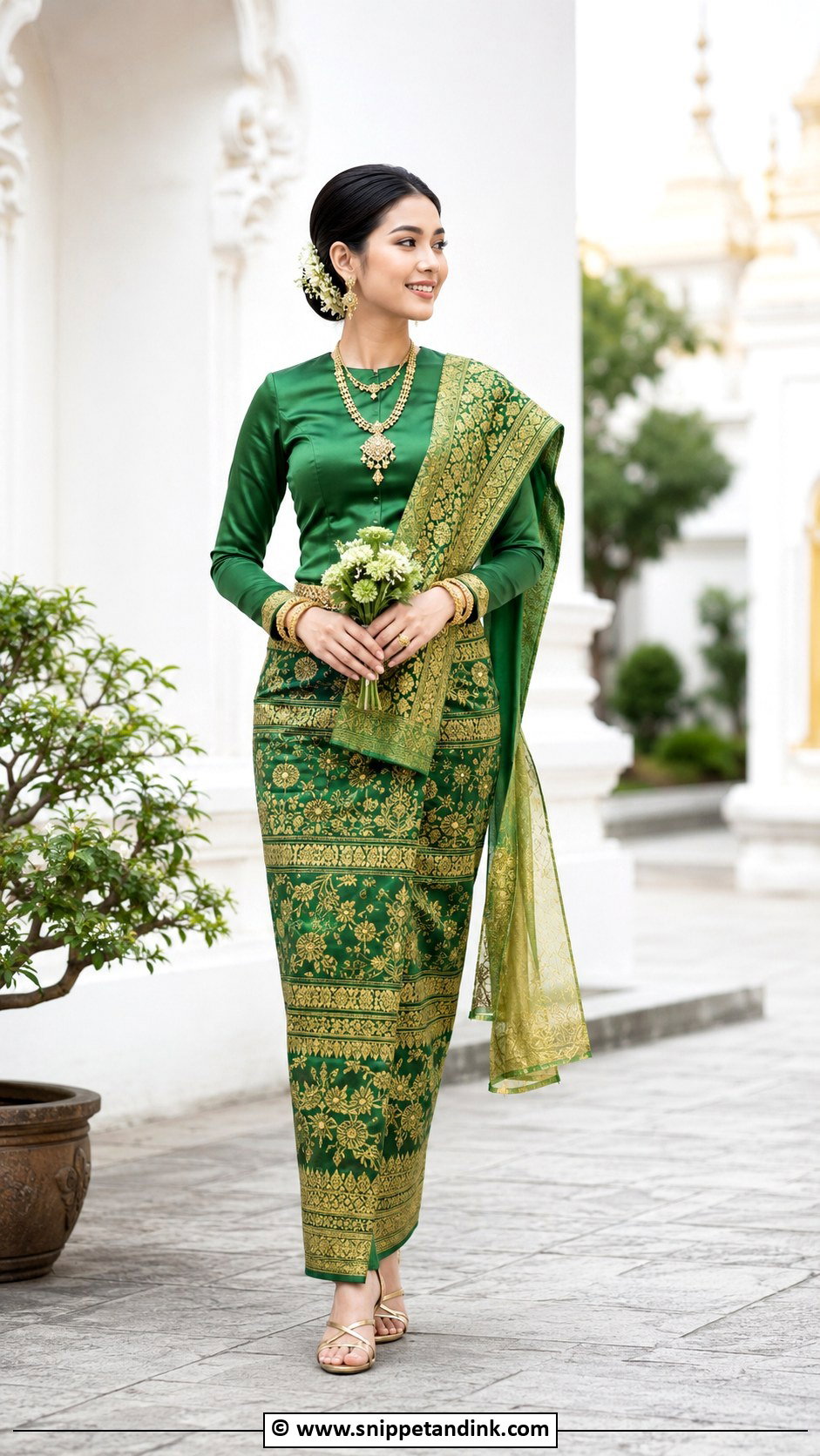 Green Myanmar Wedding Dress - Snippet and Ink - 25 Myanmar Wedding Dress Ideas