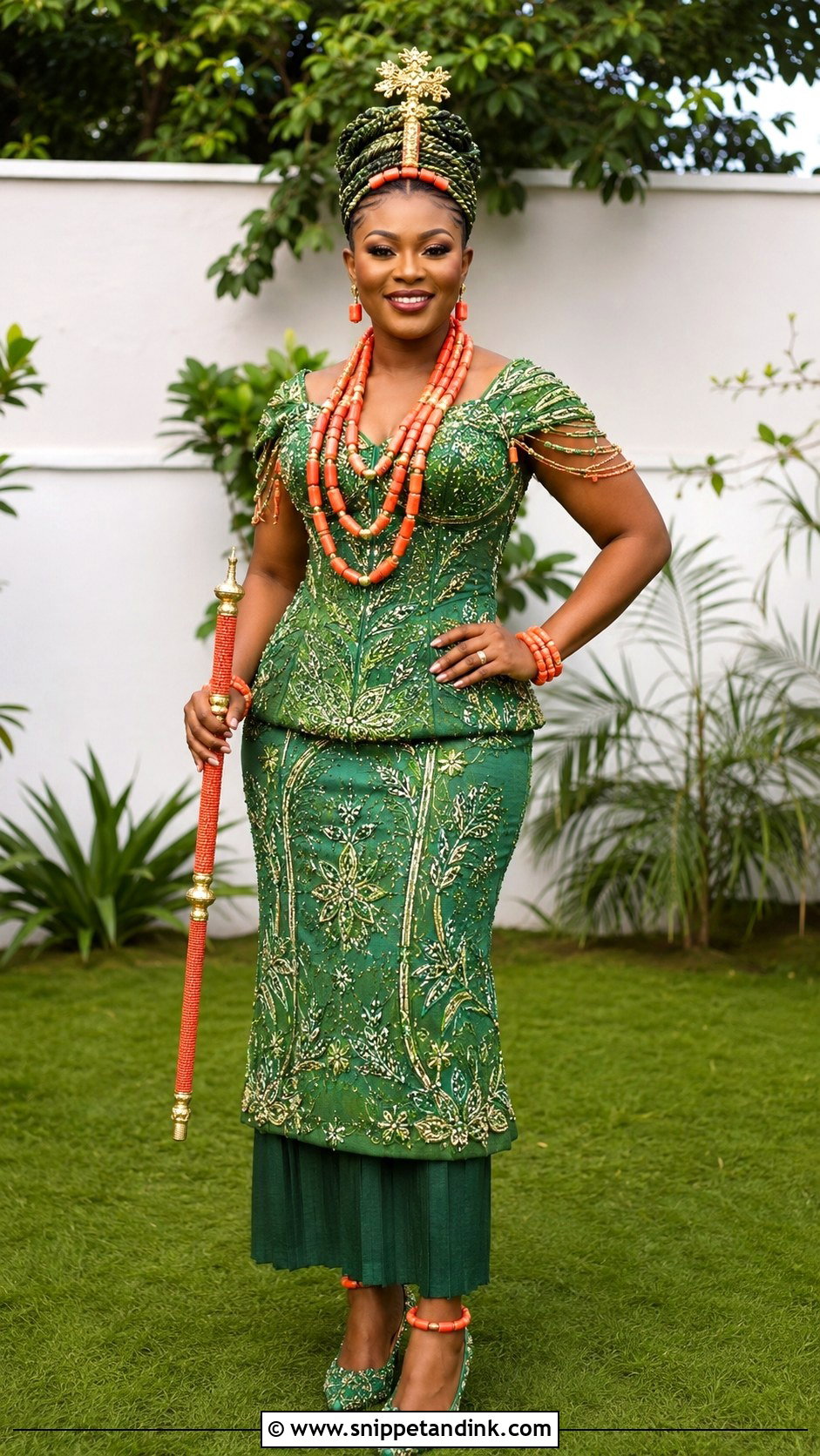 Green Ofod Ukod Anwang Calabar Attire - Snippet and Ink - 20 Calabar Traditional Attire Ideas