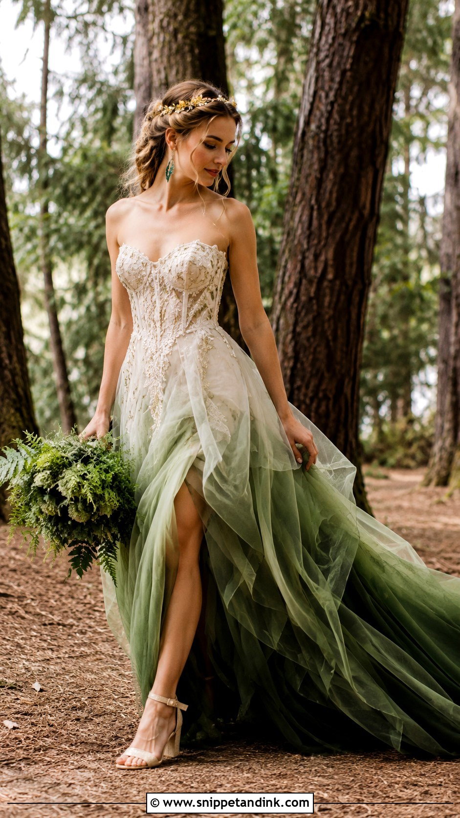 Green Ombre Faerie Wedding Dress - Snippet and Ink - 20 Faerie Wedding Dress Ideas