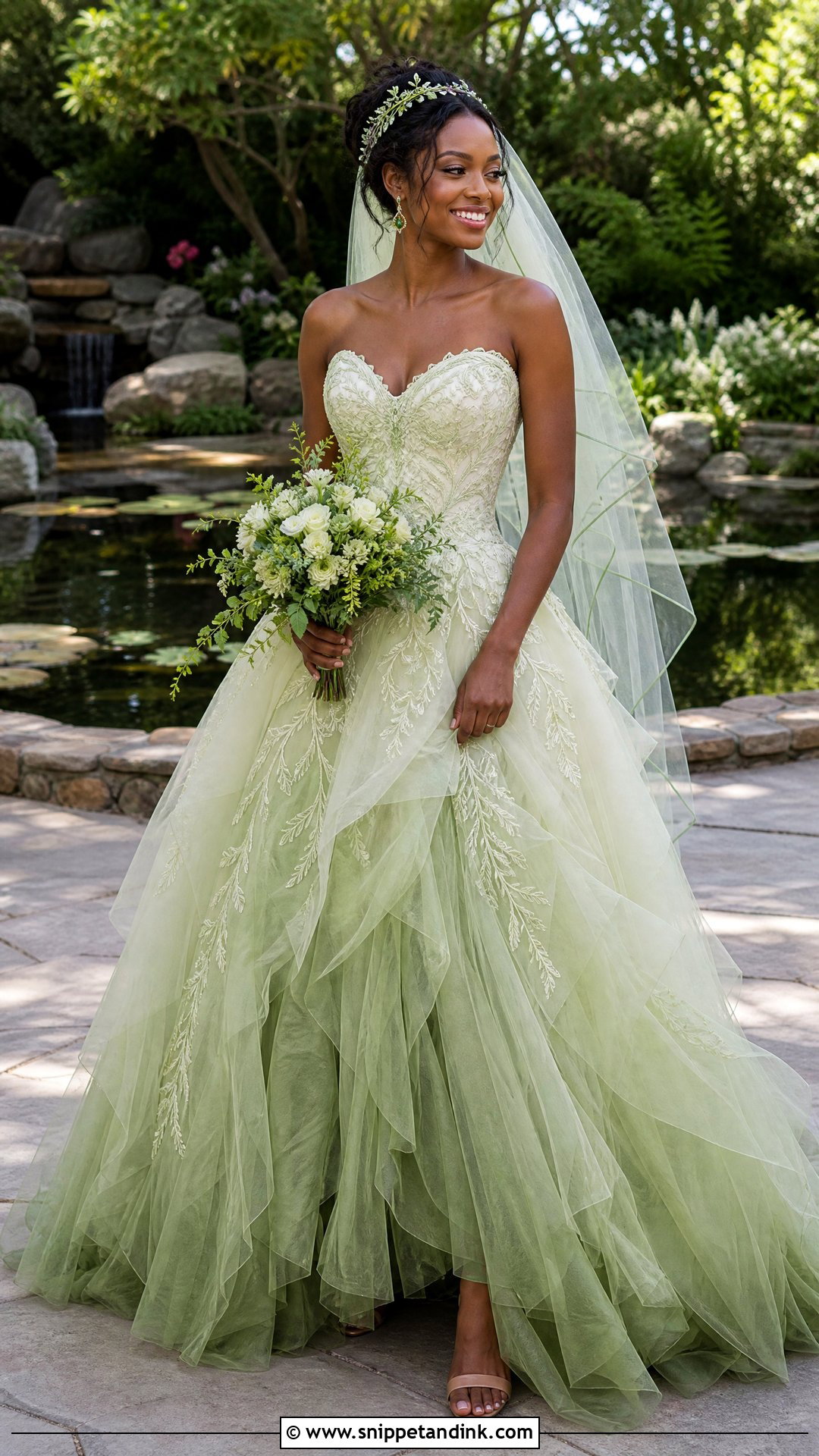 Green Ombre Princess Tiana Wedding Dress - Snippet and Ink - 20 Princess Tiana Wedding Dress Ideas